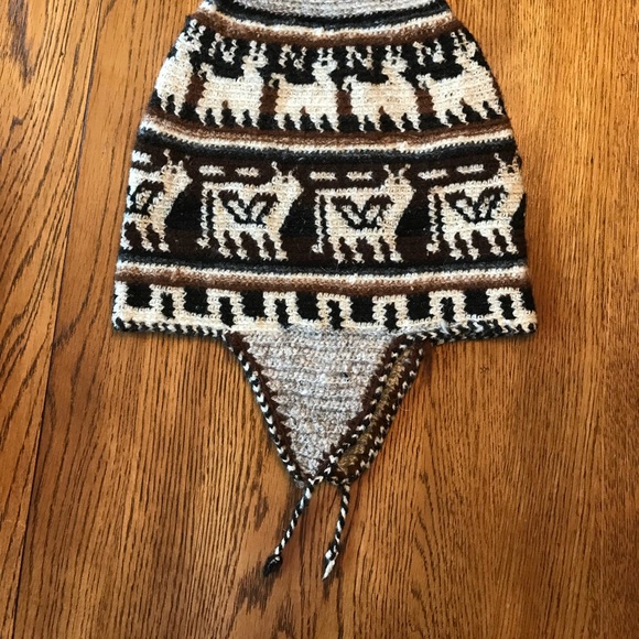 Alpaca Wool Winter Hat ski snowboarding warm handmade animal comfort brown tan - Picture 6 of 6